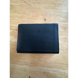 Vintage English Leather Black Trifold Wallet Deadstock Minimalist EDC Dadcore
